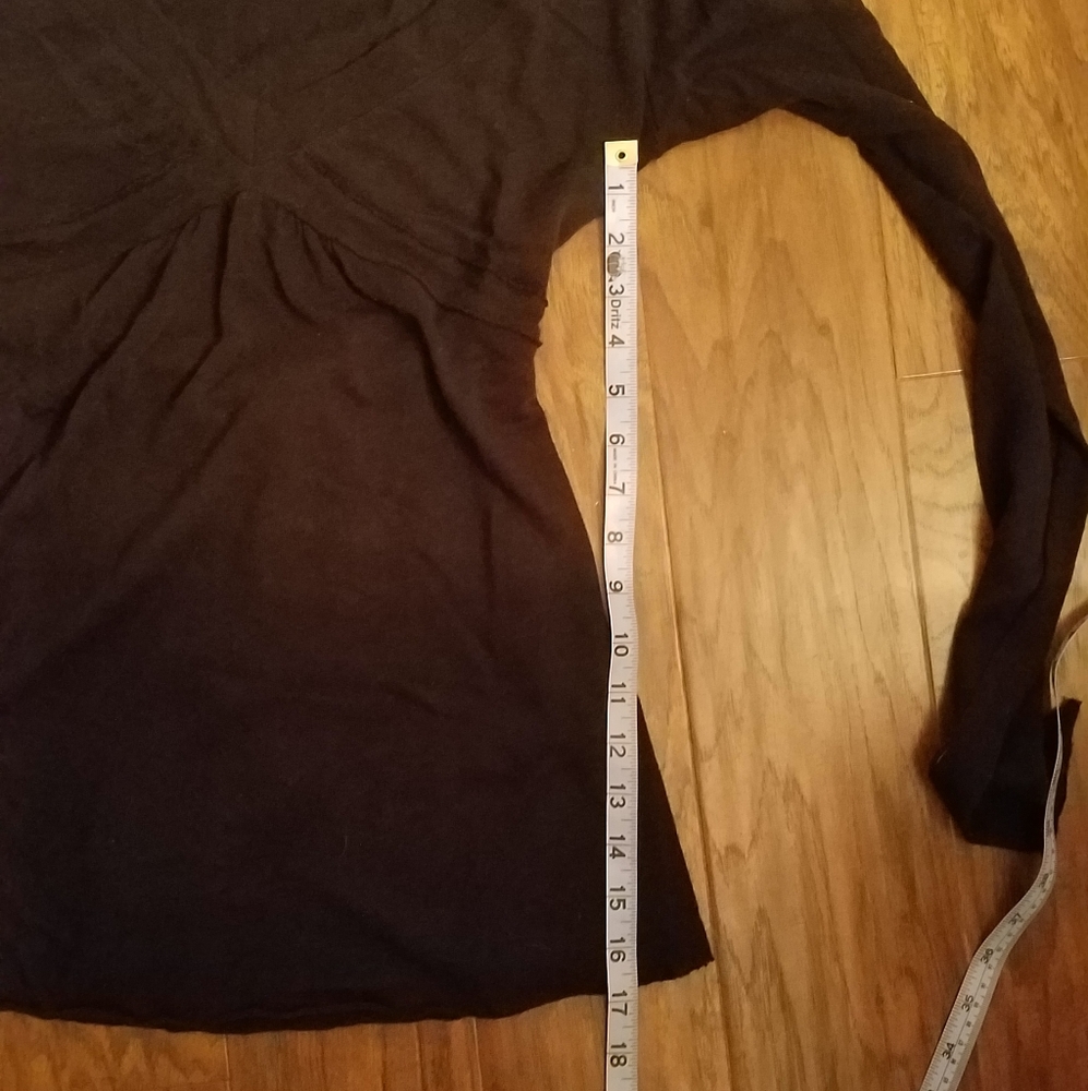 Free People Deep VNeck Long Sleeve Top Black {Med} - Picture 10 of 11